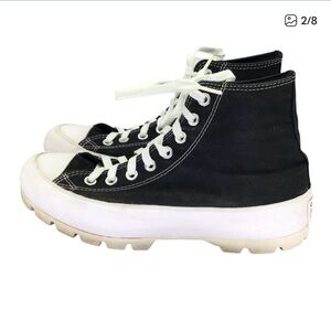 Converse Chuck Taylor All Star Shoes Womens Sz 8.5 Lugged High Top Sneaker Black